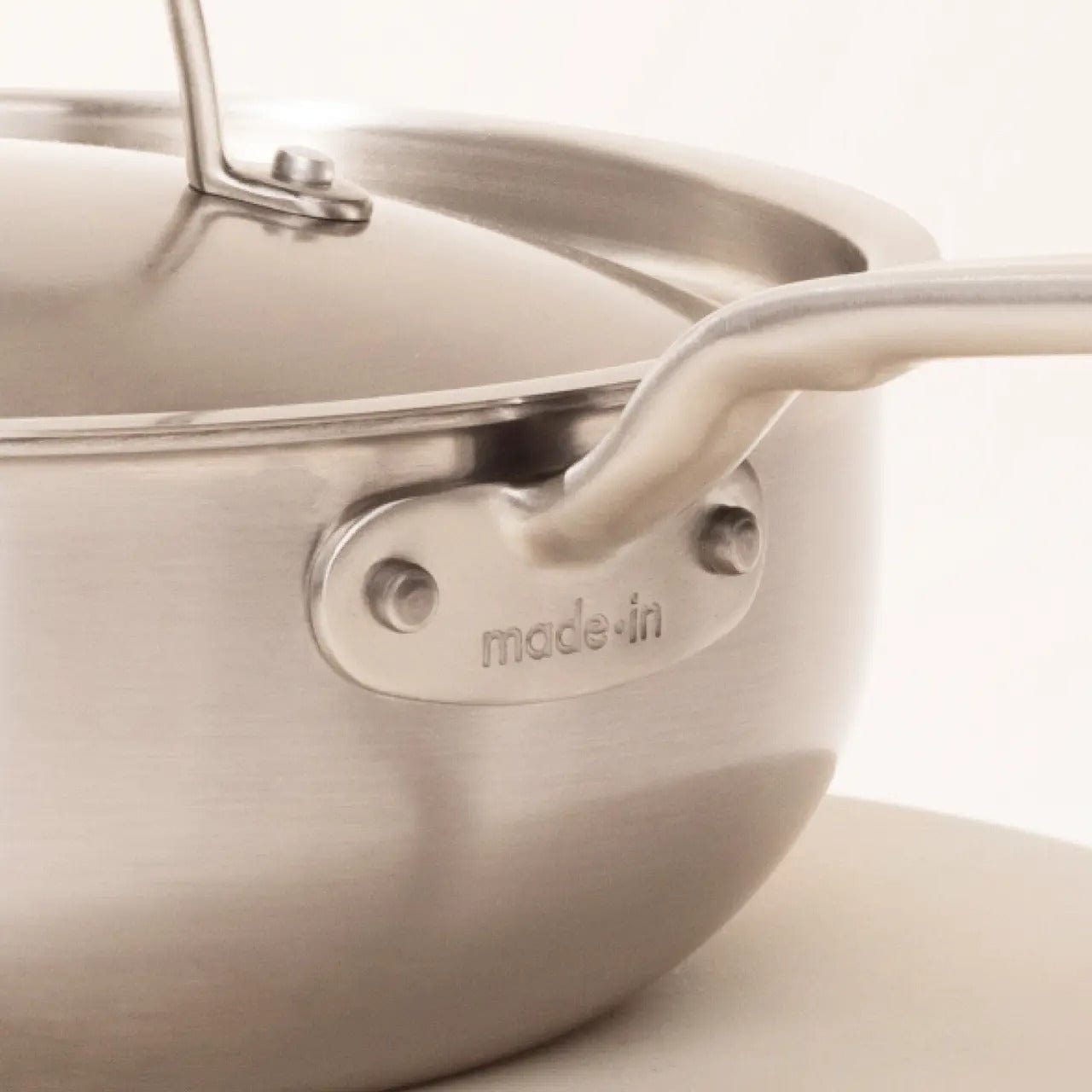 5-Ply Stainless Steel Saucier with Lid - Thumbnail 2