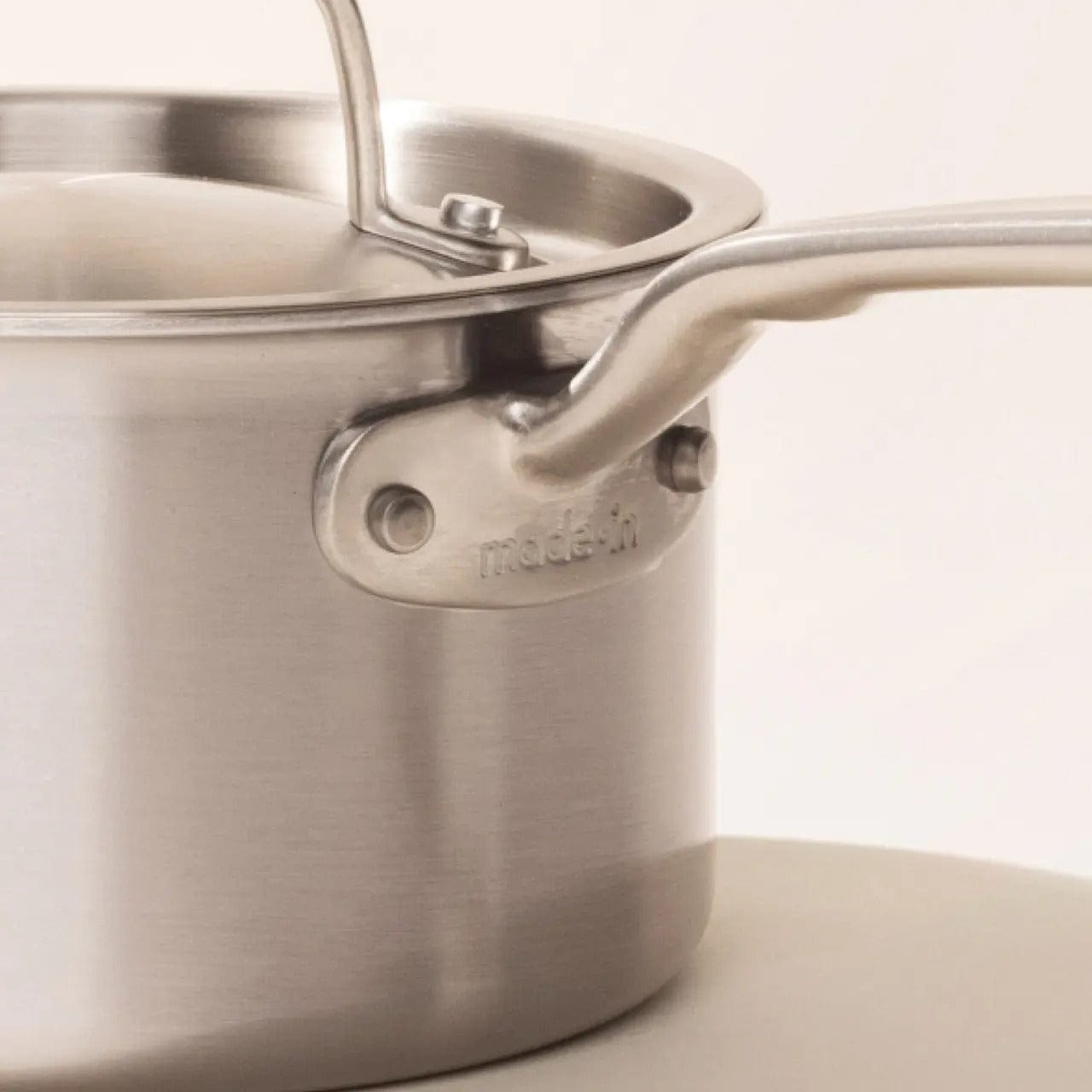 Cookware MADE IN  Stainless Steel Saucepan with Lid - 2 Quart - Made in Italy