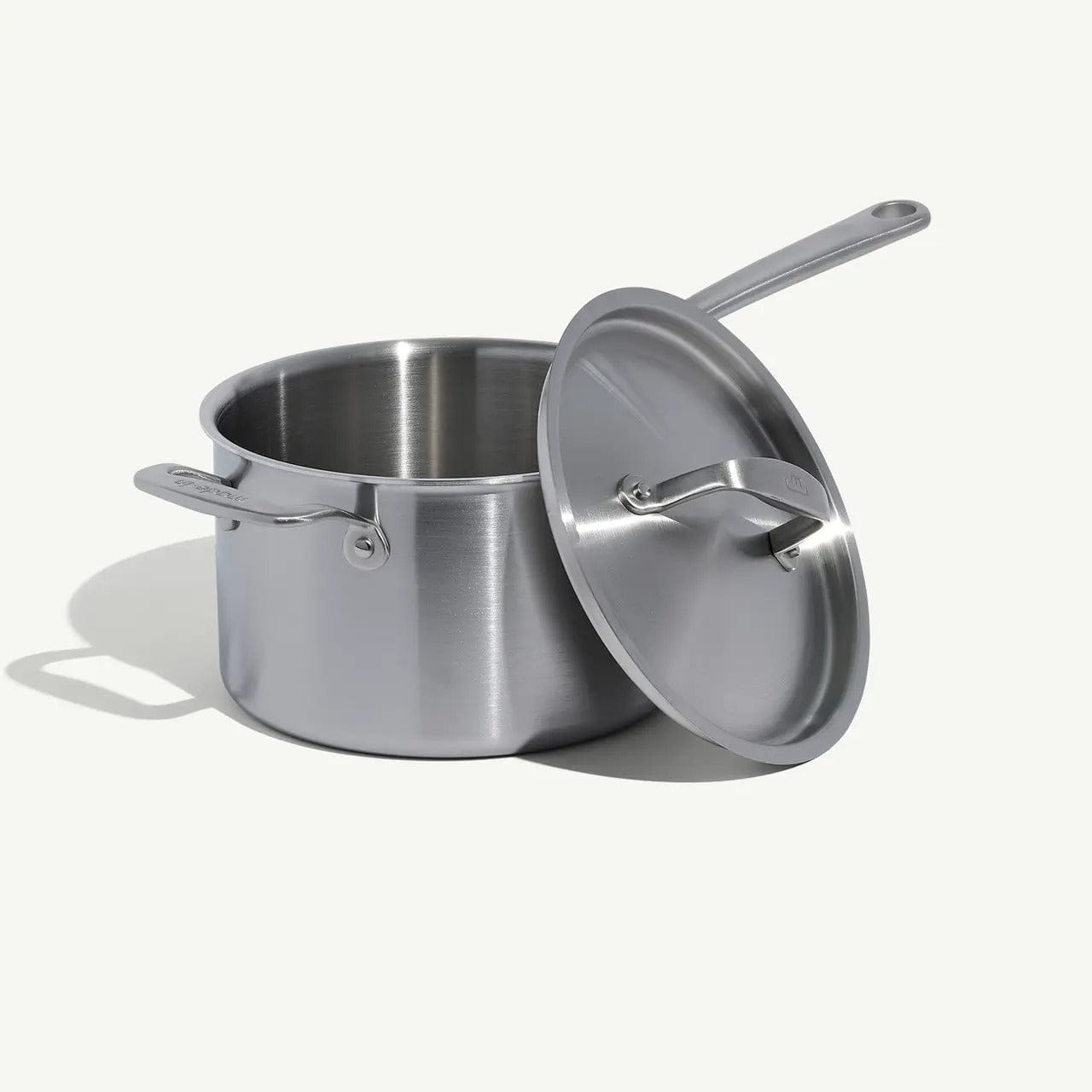 Cookware MADE IN Stainless Steel Saucepan with Lid - 4 Quart - Made in Italy