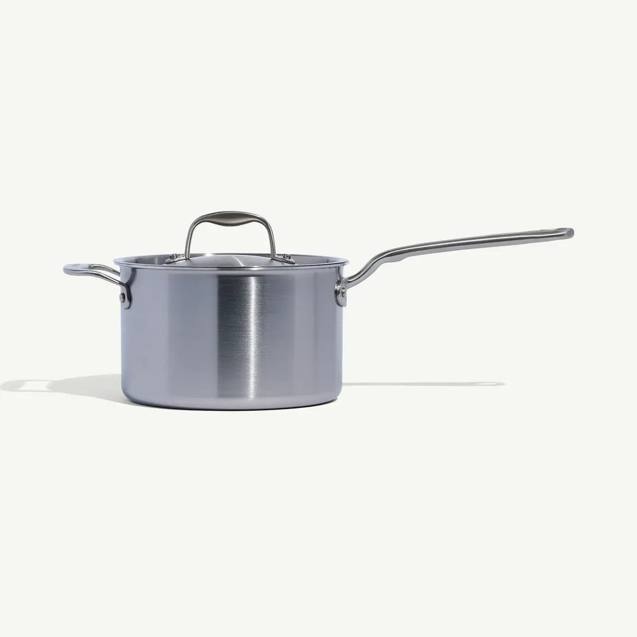 Cookware MADE IN Stainless Steel Saucepan with Lid - 4 Quart - Made in Italy