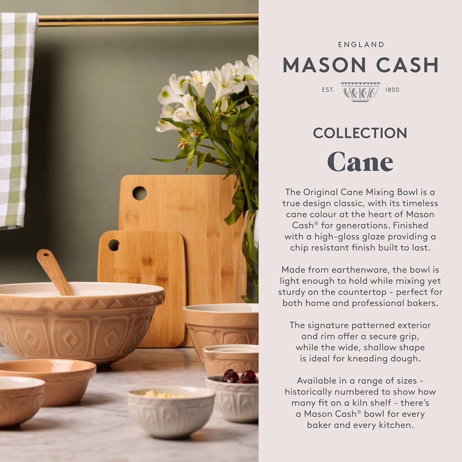Bakeware Mason Cash Original Cane Mixing Bowls - Multiple Sizes