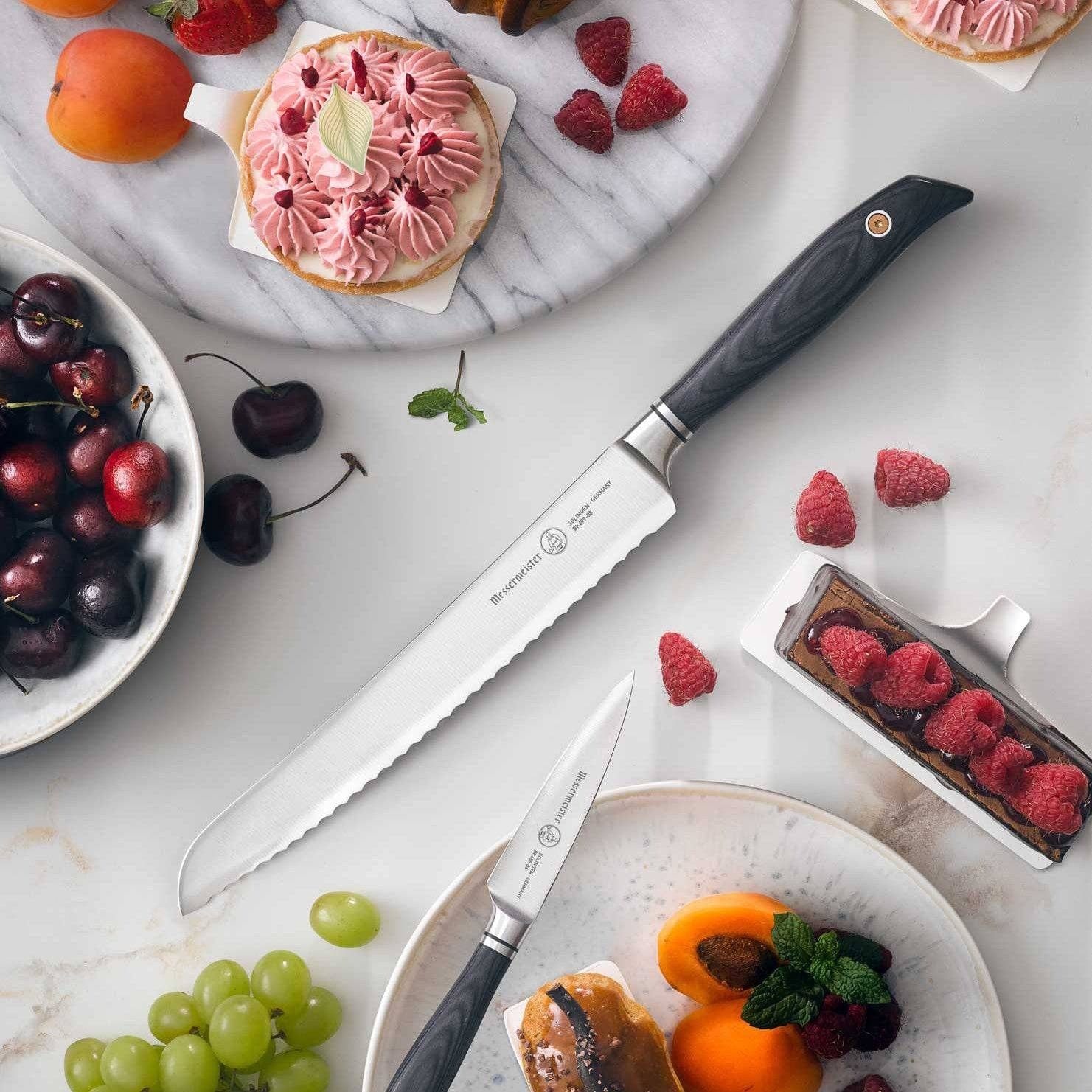 Cutlery Messermeister Forged Blacksmith Series Scalloped Slicing Knife - 8.5"