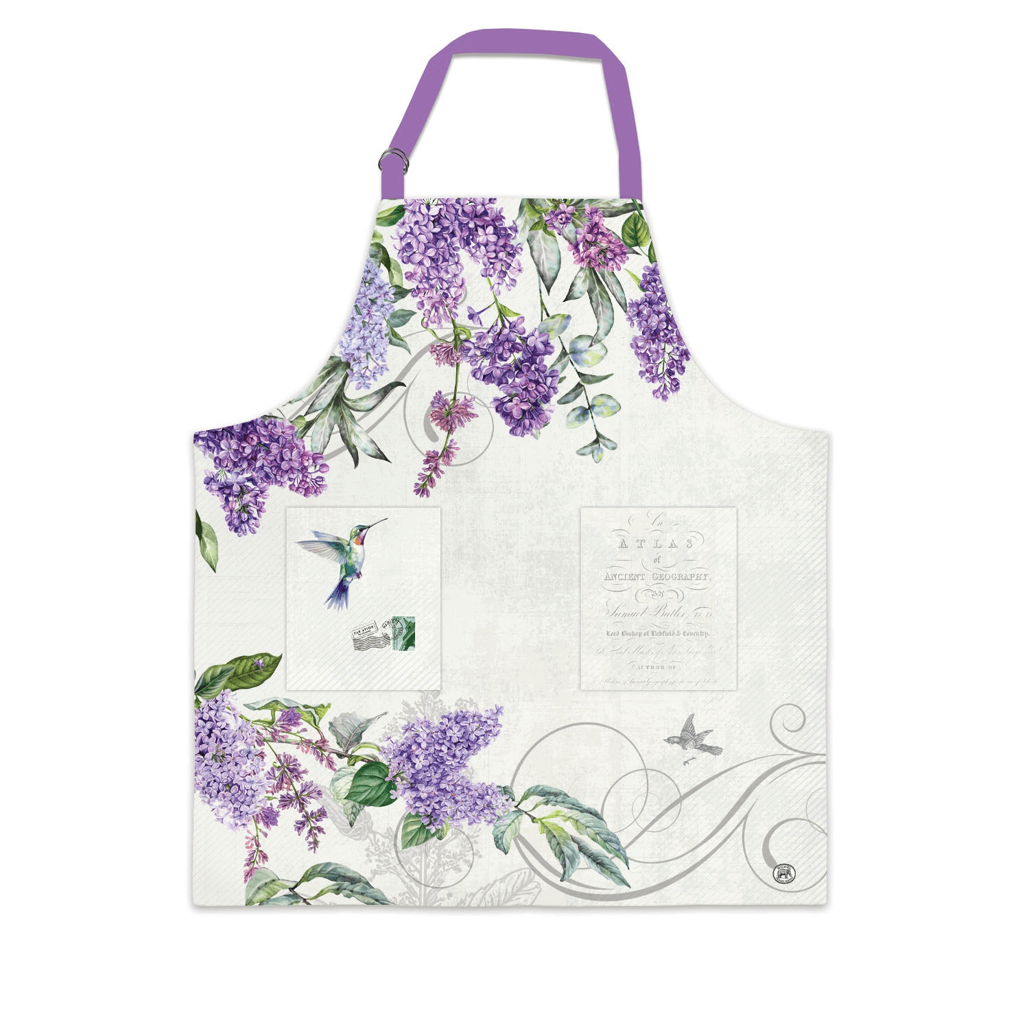 Linen Michel Design Works French Lilacs Apron with Pockets