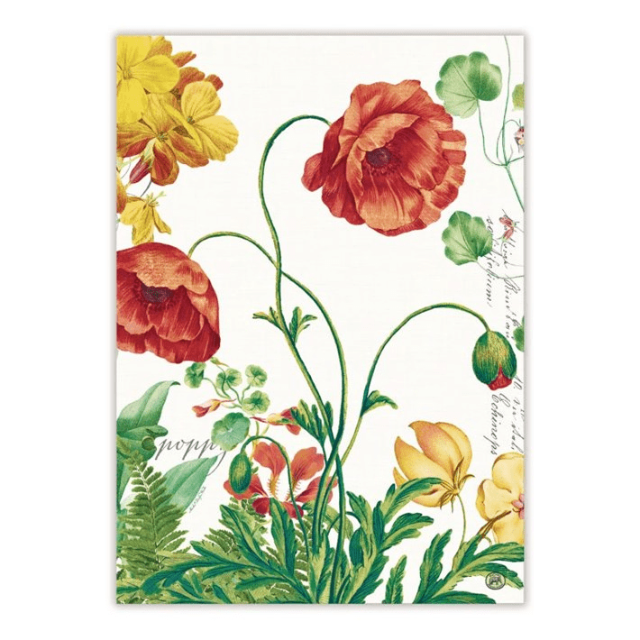 Linen Michel Design Works Kitchen Towel - Poppies & Posies