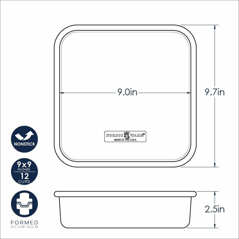 Bakeware Nordic Ware 9" Square Nonstick Cake Pan