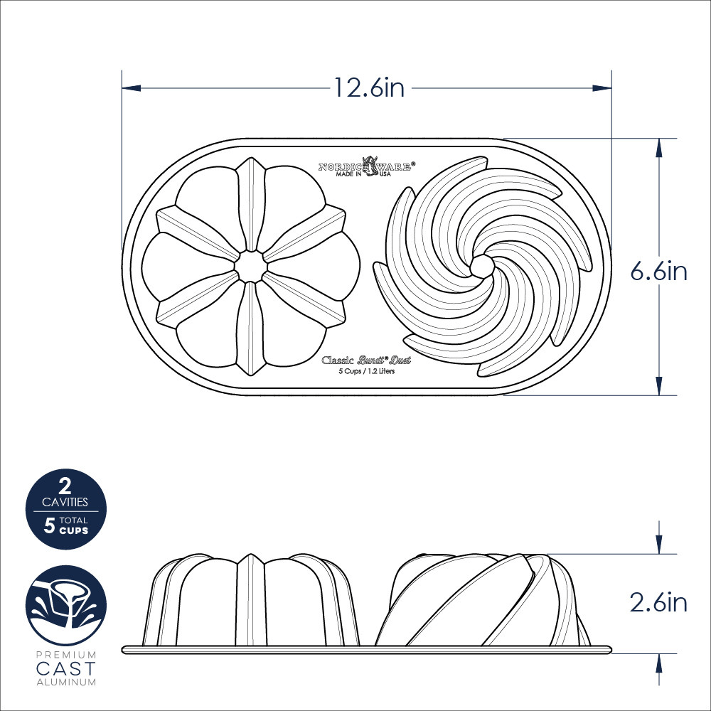 Bakeware Nordic Ware Classic Duet Bundt Pan - Made in USA