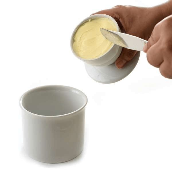 Tabletop Norpro White Porcelain Butter Keeper