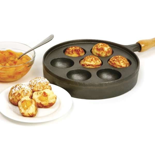 Cookware Norpro Deluxe Stuffed Pancake / Aebleskiver Cast Iron Pan - 12.5"