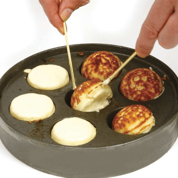 Cookware Norpro Deluxe Stuffed Pancake / Aebleskiver Cast Iron Pan - 12.5"