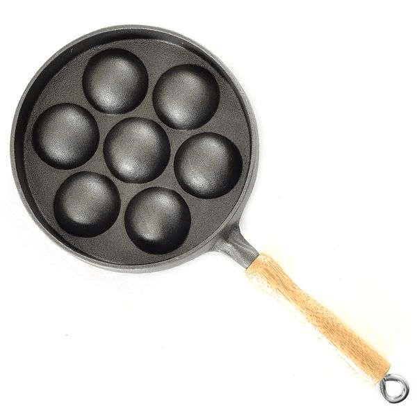 Cookware Norpro Deluxe Stuffed Pancake / Aebleskiver Cast Iron Pan - 12.5"