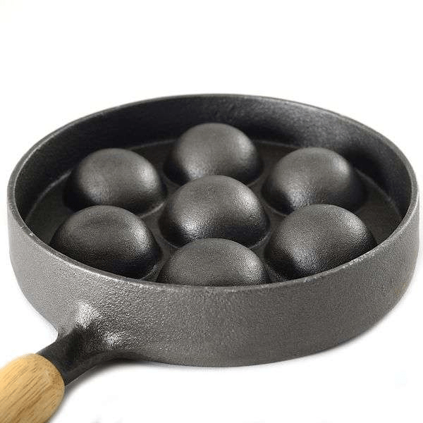 Cookware Norpro Deluxe Stuffed Pancake / Aebleskiver Cast Iron Pan - 12.5"