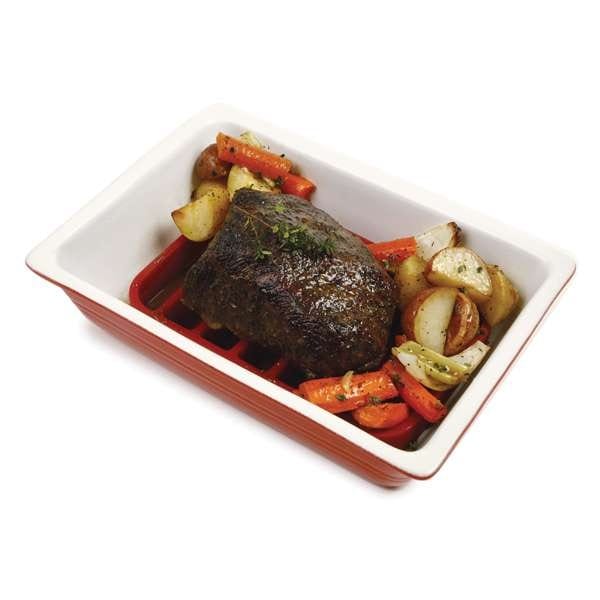 Cookware Norpro Rectangle Nonstick Silicone Roasting Rack - Red