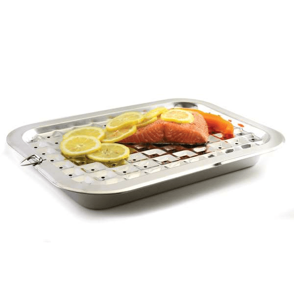 Cookware Norpro Stainless Steel Broil/Roast Pan Set - 16.5" x 12"