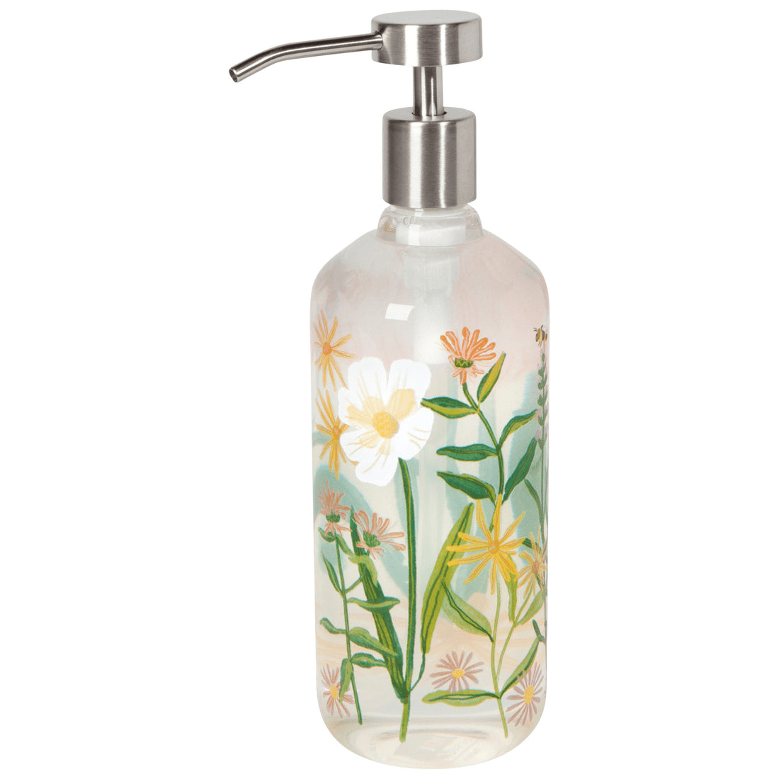 Cleaning & Floormats Now Designs - Bees & Blooms Glass Soap Pump - 16 oz.