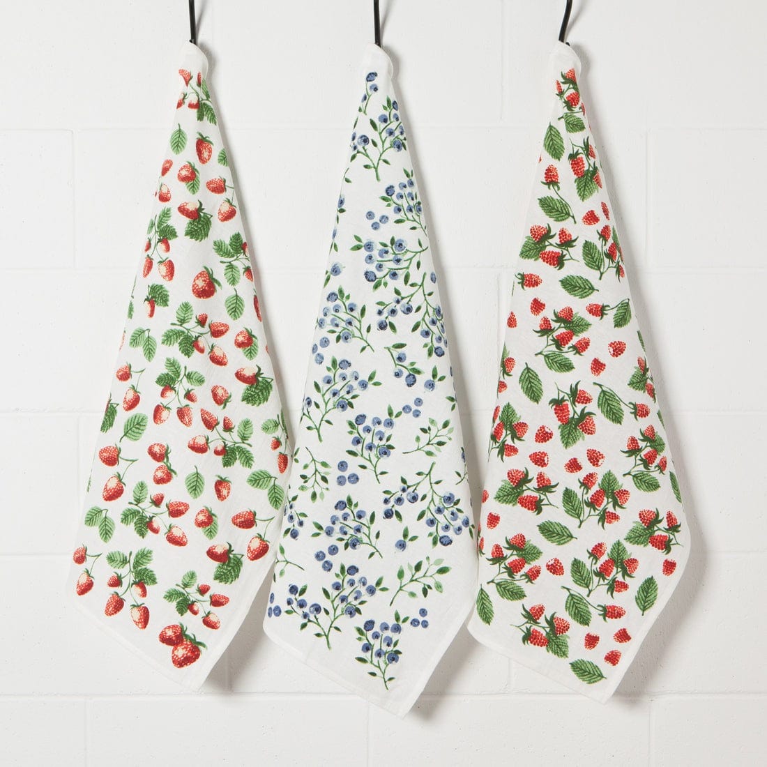 Linen Now Designs - Berry Patch Bakers Floursack Dishtowels - Set of 3