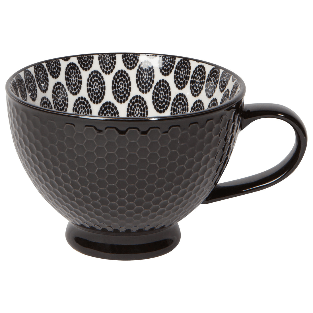 Coffee & Tea Now Designs - Black Stamped Latte Mug - 14 oz