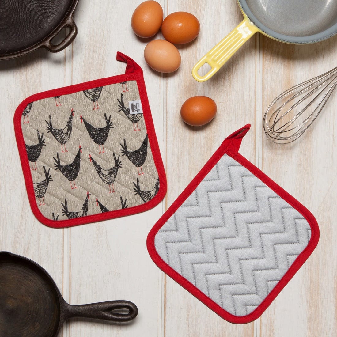 Linen Now Designs - Chicken Scratch Pot Holder