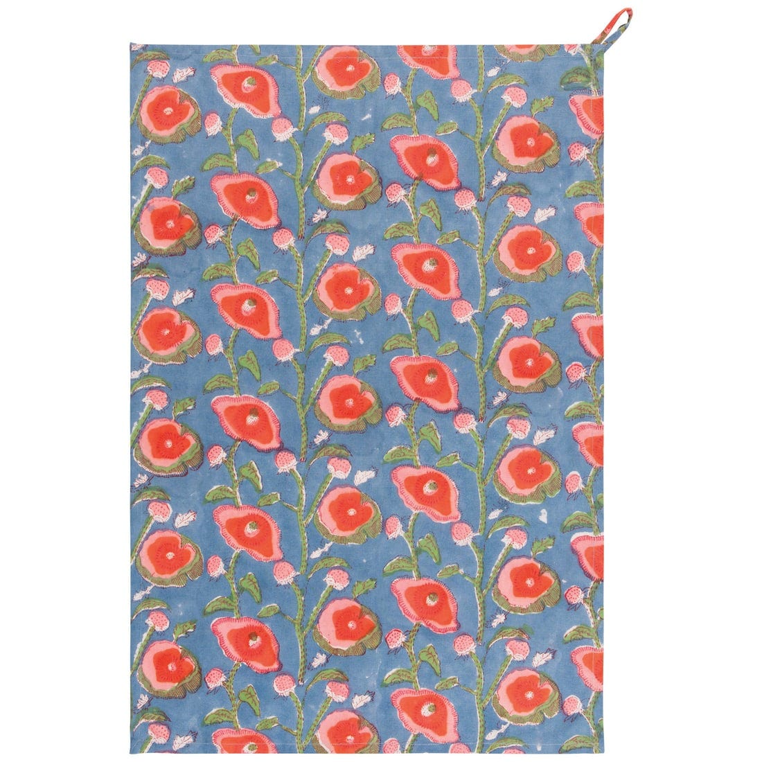 Linen Now Designs - Danica Heirloom - Poppy Block Print Dishtowel