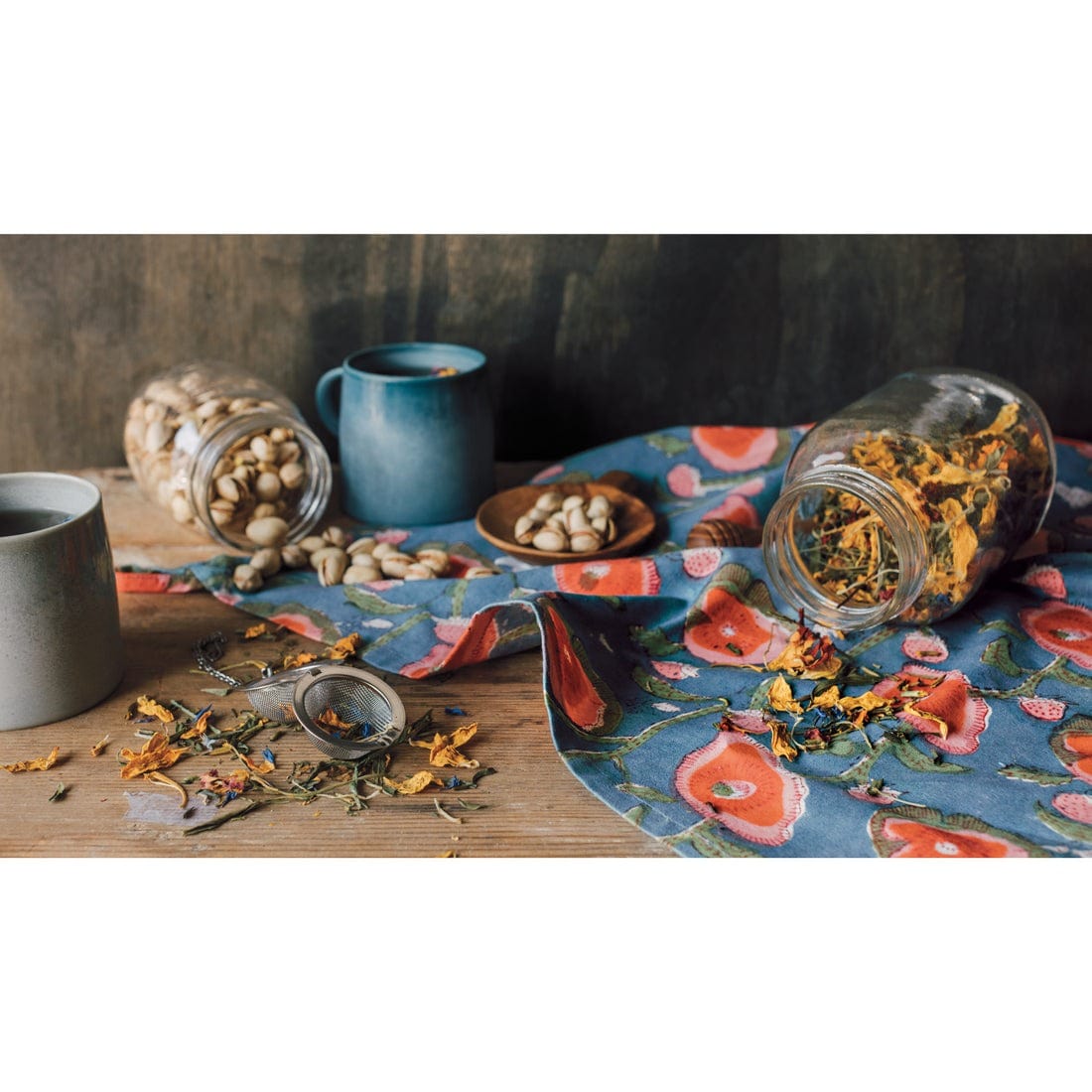 Linen Now Designs - Danica Heirloom - Poppy Block Print Dishtowel