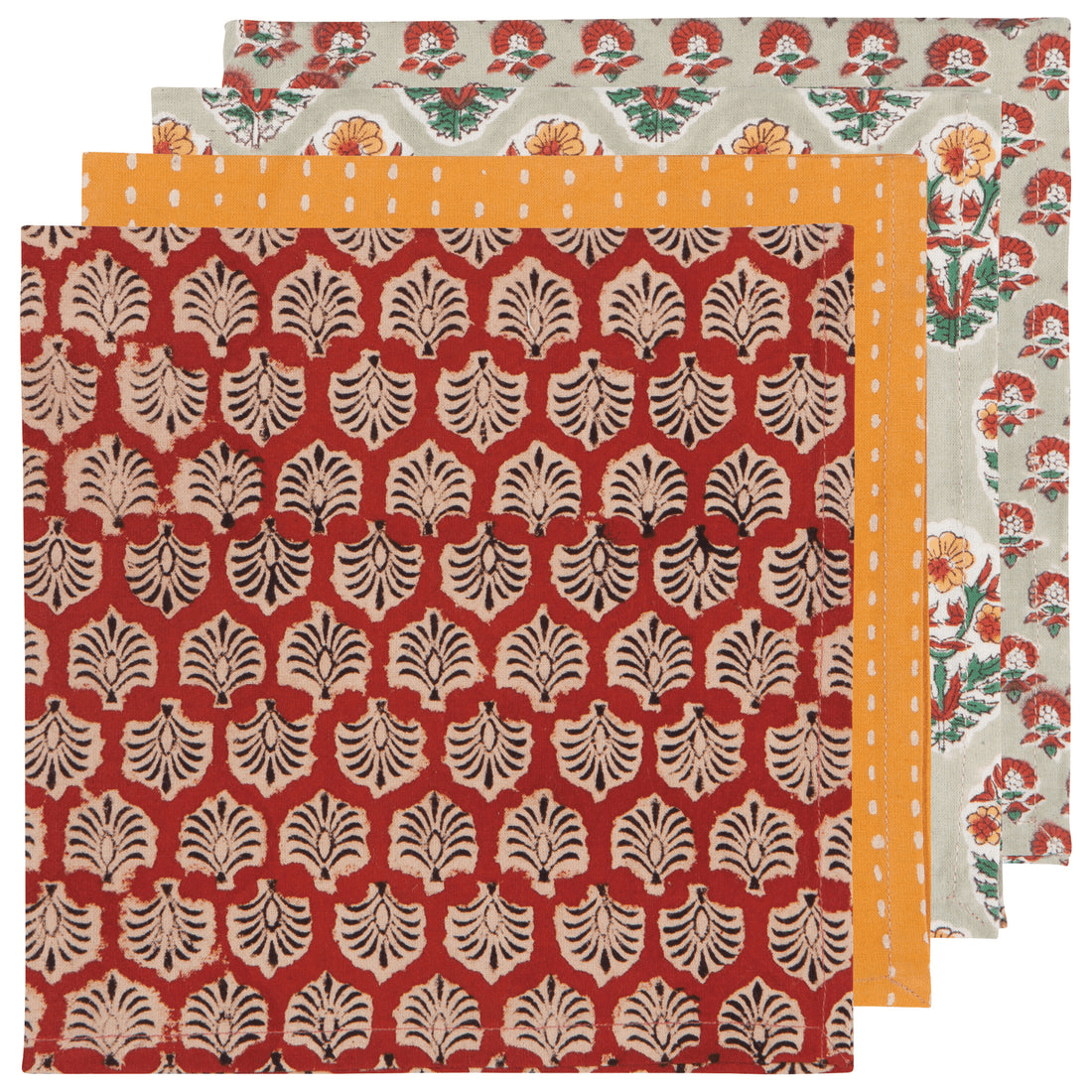 Linen Now Designs - Field Block Print Cloth Napkins - Set of 4