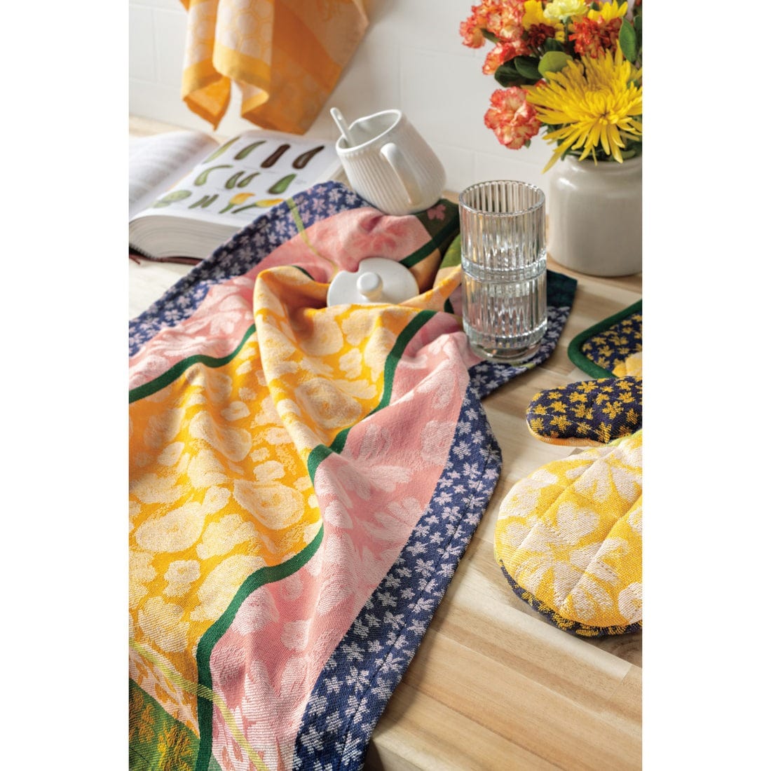 Linen Now Designs - Full Bloom Jacquard Dishtowel