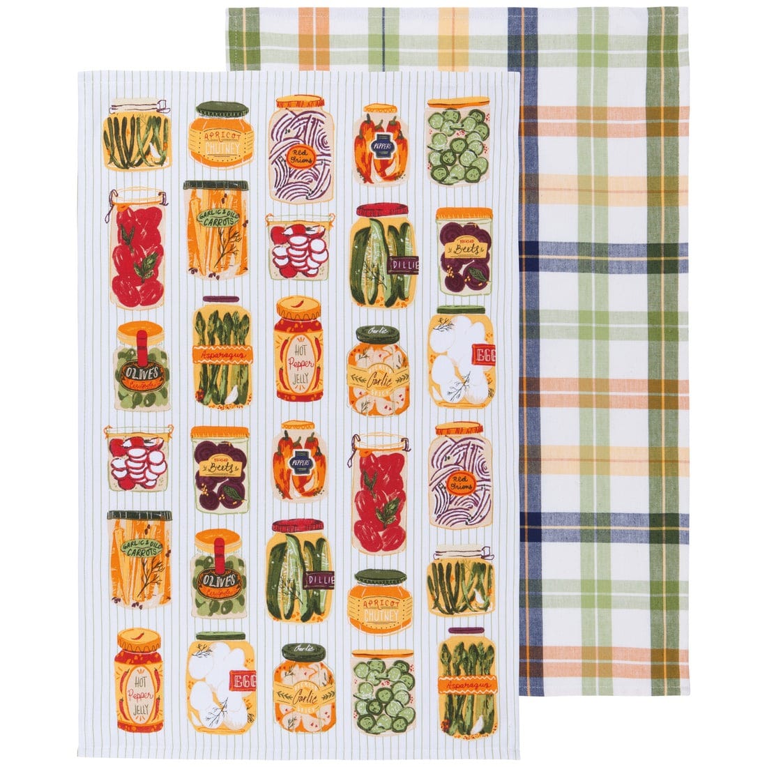 Linen Now Designs - Pickling Printed Cotton Dishtowels - Set of 2