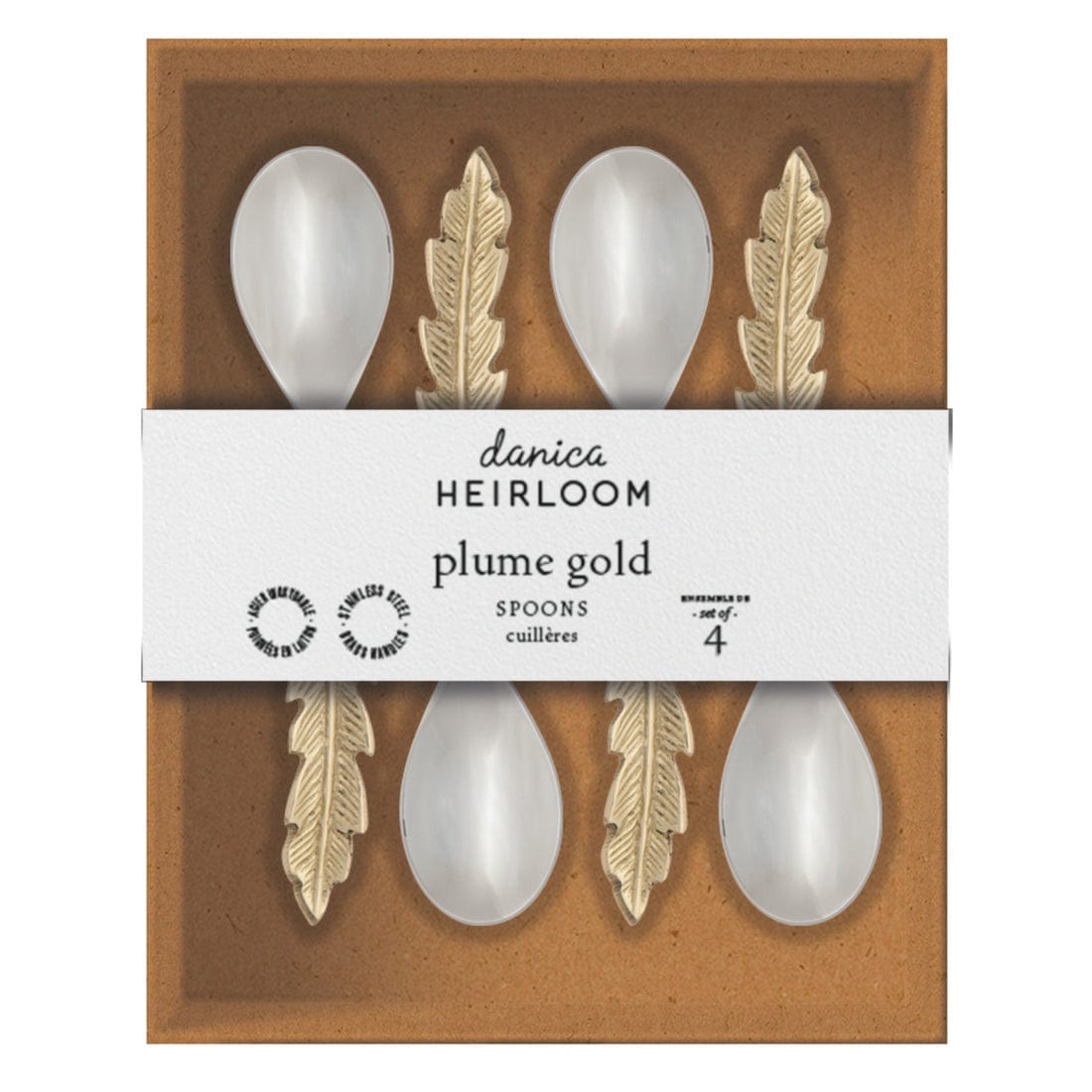 Tabletop Now Designs - Plume Gold Spoons - Set of 4