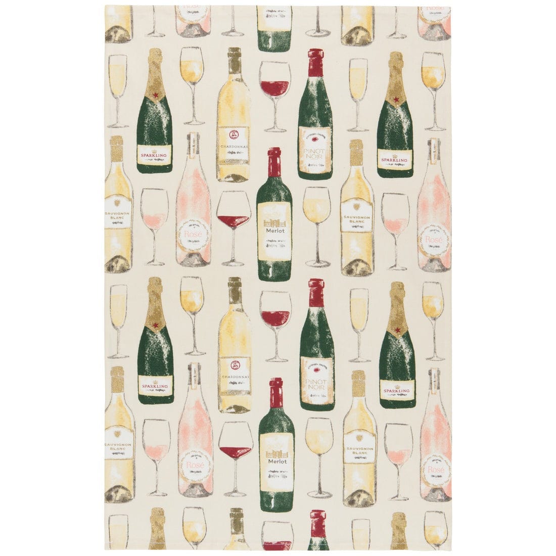 Linen Now Designs - Sommelier Printed Cotton Dishtowel