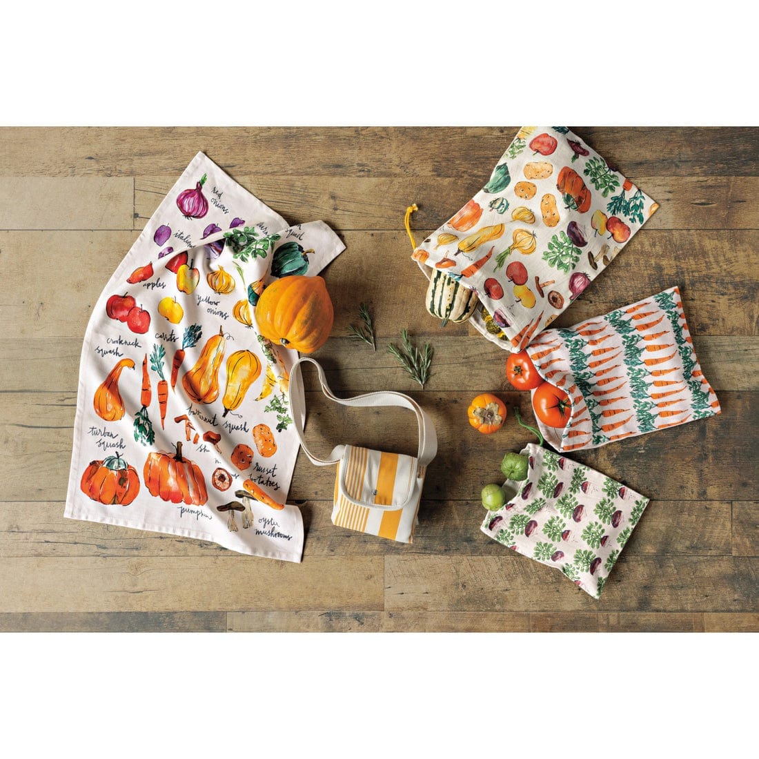 Linen Now Designs - Veggie Stand Printed Cotton Dishtowel