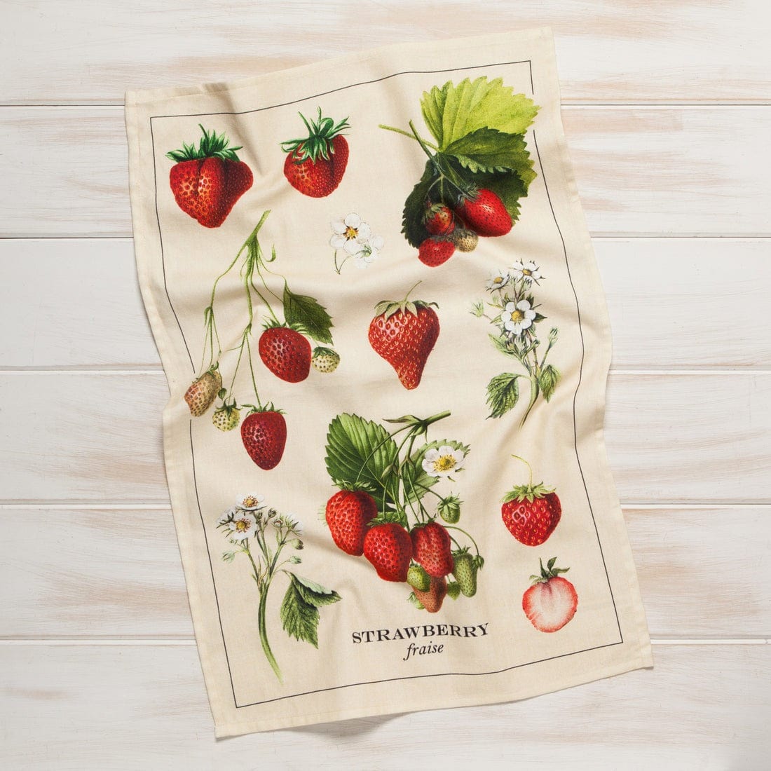 Linen Now Designs - Vintage Strawberries Cotton Dishtowel