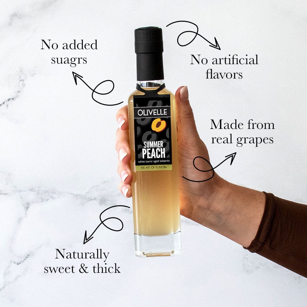Food Olivelle Barrel Aged Summer Peach White Balsamic Vinegar