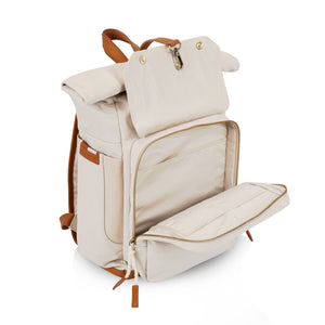 Picnic Time Carmel Roll Top Insulated Rucksack Canvas - Tan