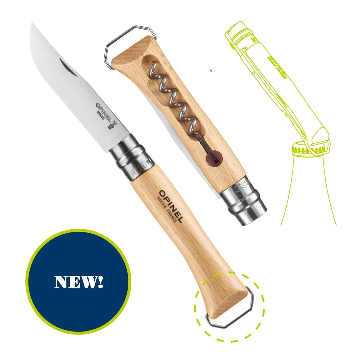 Cutlery Opinel  No. 10 Corkscrew with Bottle Opener Knife