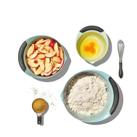 Bakeware OXO 3-Piece Mixing Bowl Set: Blue, Grey & Jade