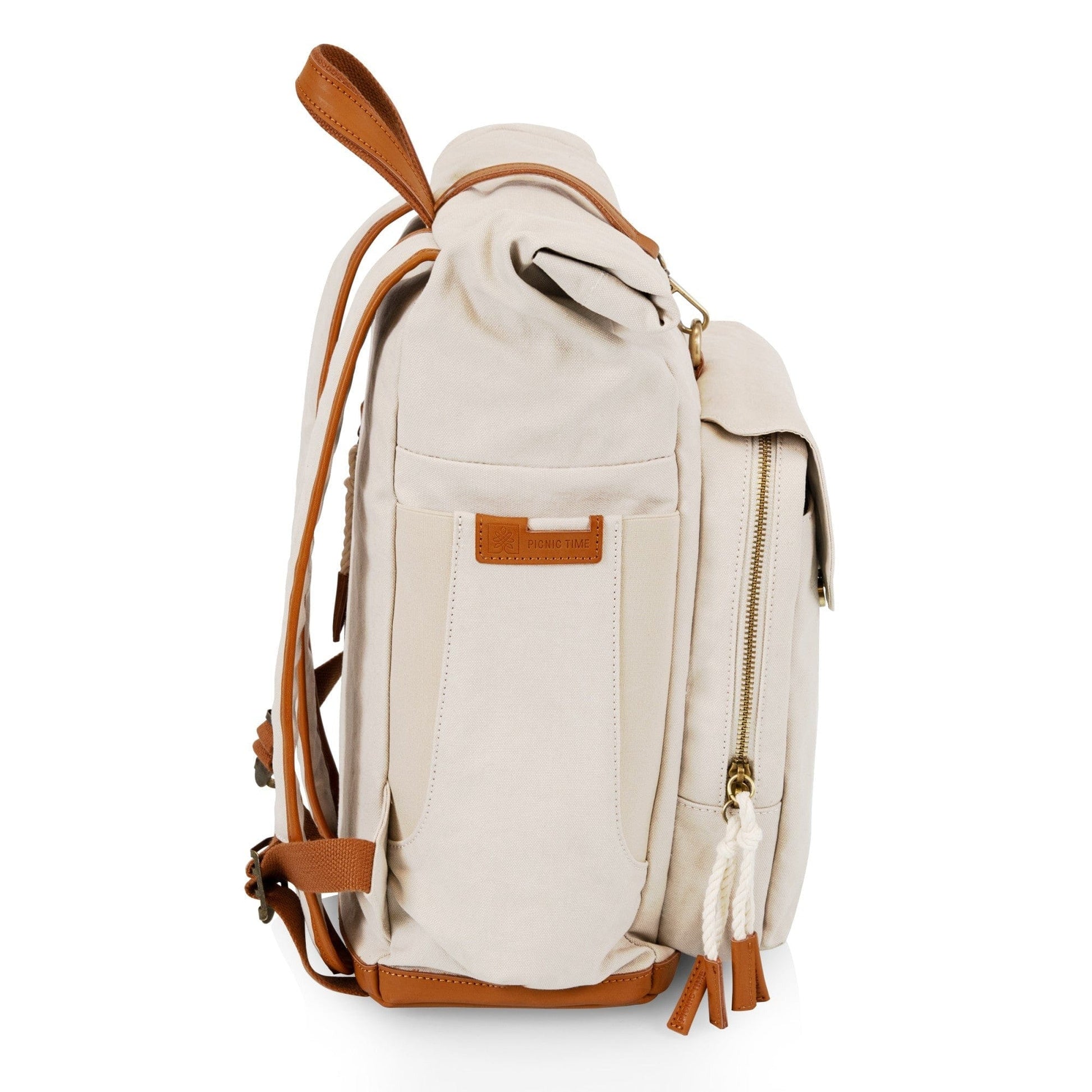 Travel & Storage Picnic Time Carmel Roll Top Insulated Rucksack Canvas - Tan