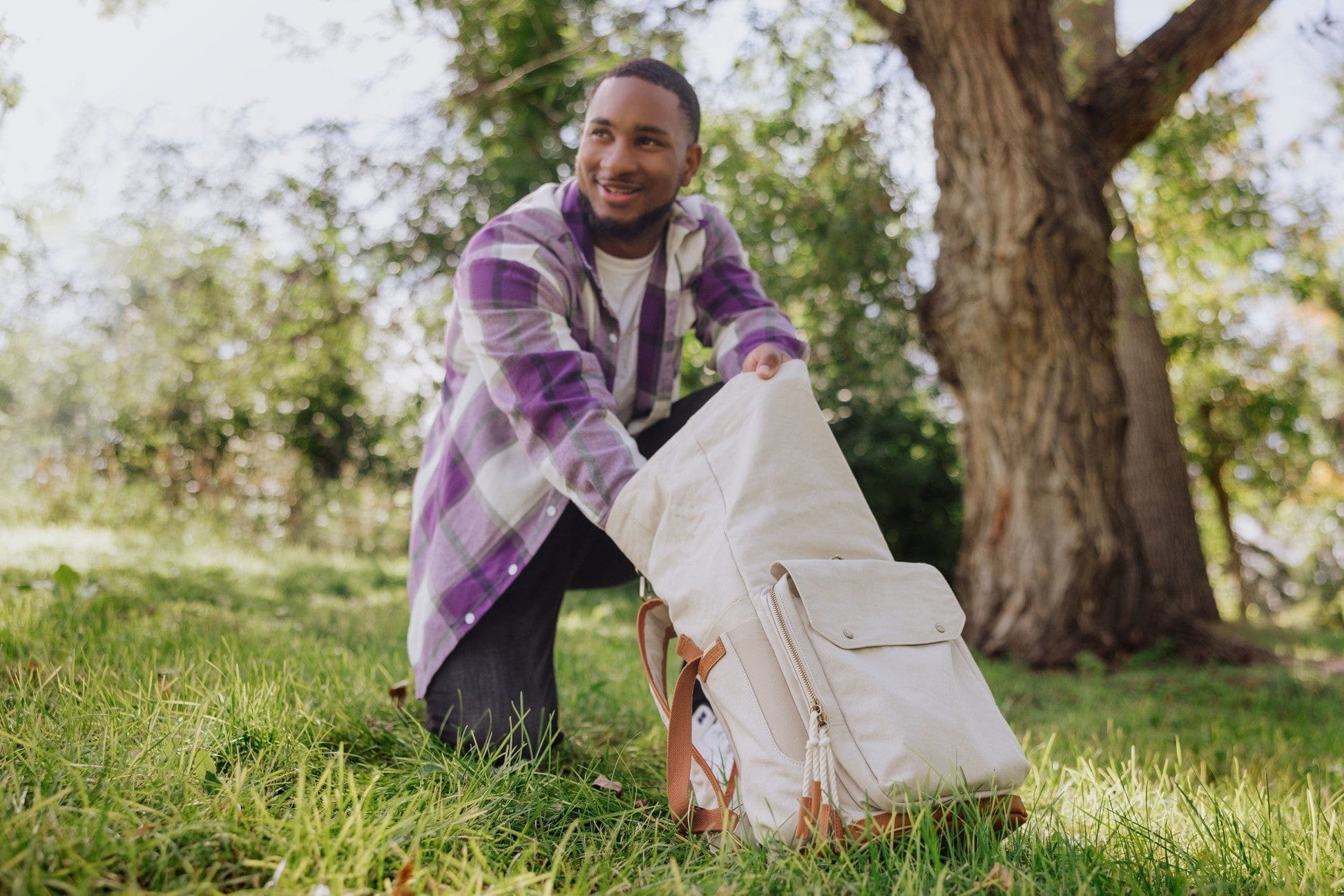 Travel & Storage Picnic Time Carmel Roll Top Insulated Rucksack Canvas - Tan