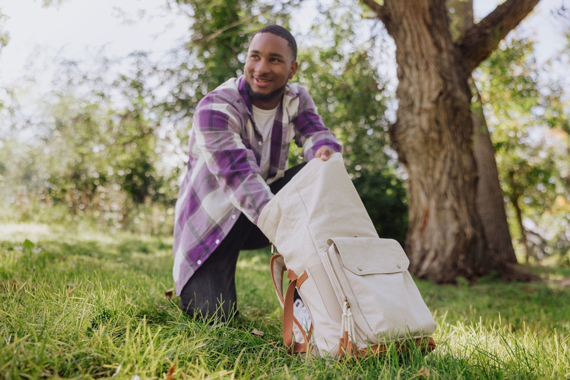 Travel & Storage Picnic Time Carmel Roll Top Insulated Rucksack Canvas - Tan