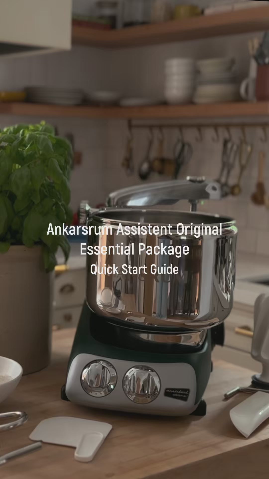 Load video: Ankarsrum Premium Stand Mixer - Essential Package -  600 Watt Original Assistent Ranked #1 for Performance, Made in Sweden Since 1940 - Various Colors