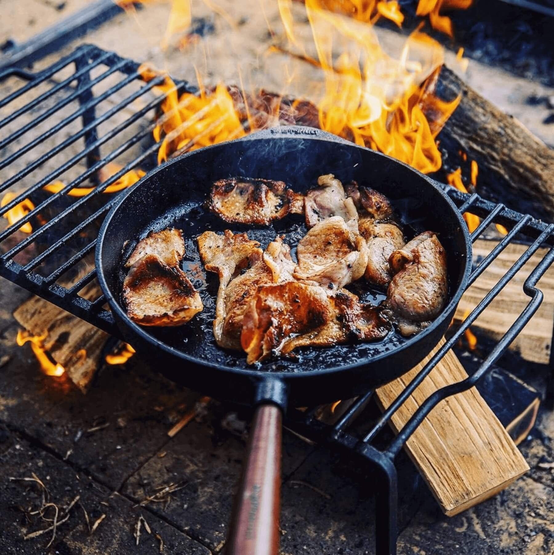 Cookware Skeppshult Deep Cast Iron Skillet with Walnut Handle, 11"