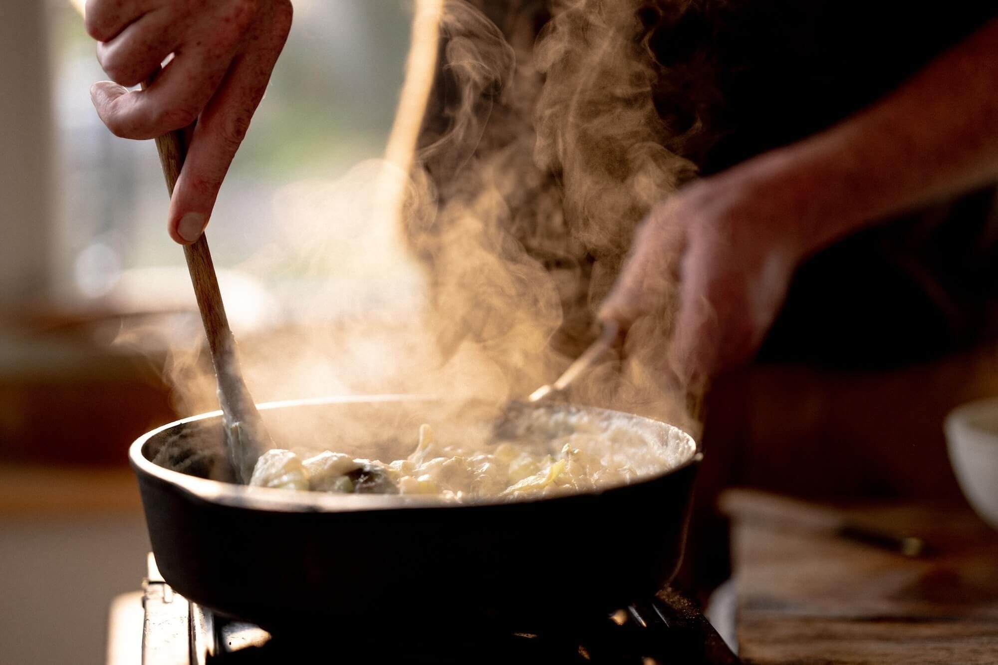 Cookware Skeppshult Deep Cast Iron Skillet with Walnut Handle, 9.75"