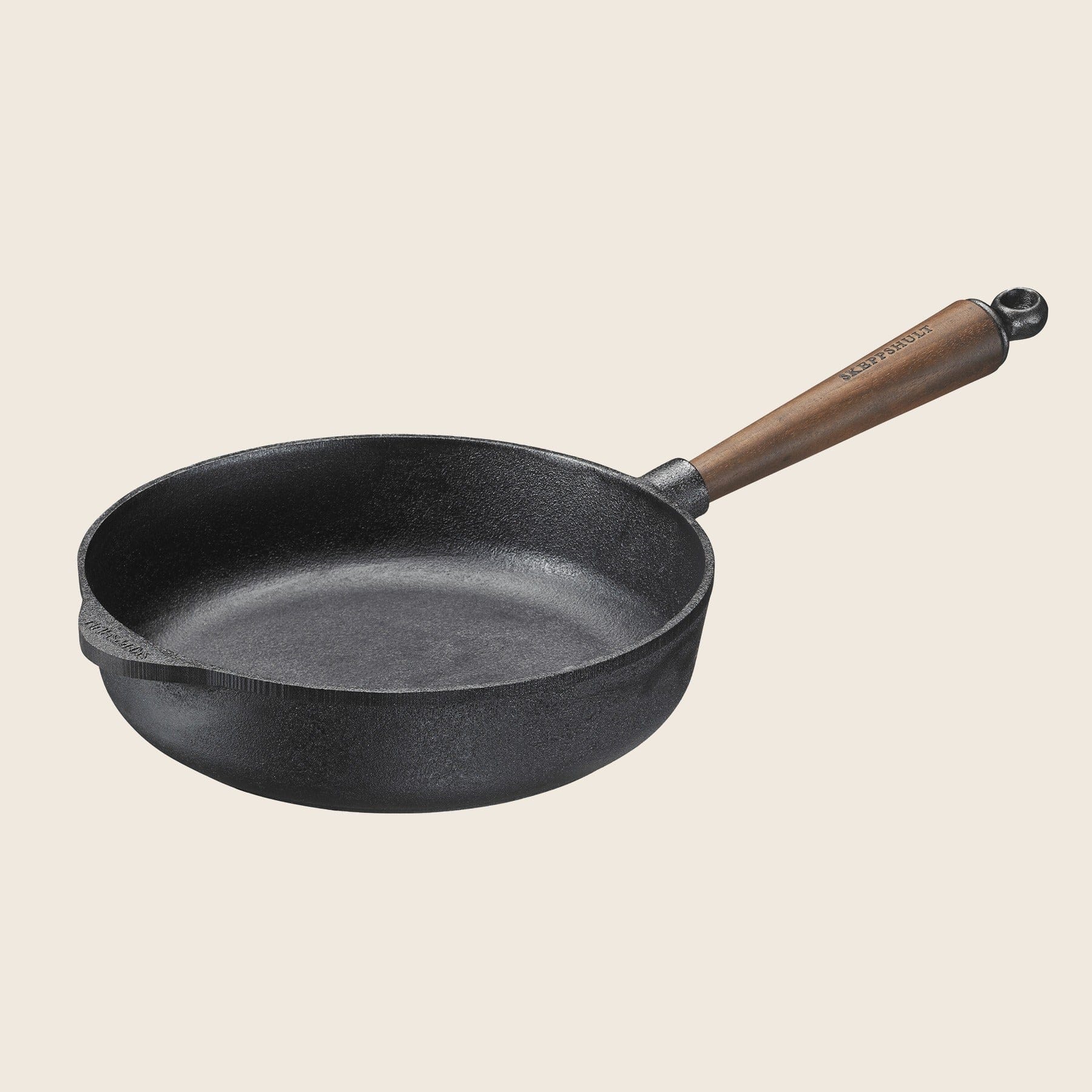 Cookware Skeppshult Deep Cast Iron Skillet with Walnut Handle, 9.75"