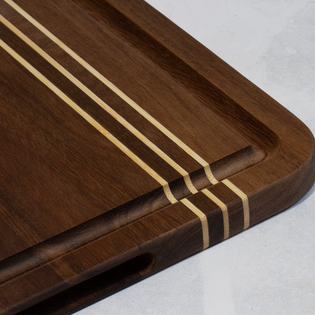 Cutting Boards Totally Bamboo - Acacia Pinstripe Cutting Board with Juice Groove - 14"x11"