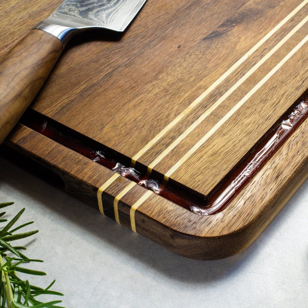 Cutting Boards Totally Bamboo - Acacia Pinstripe Cutting Board with Juice Groove - 14"x11"