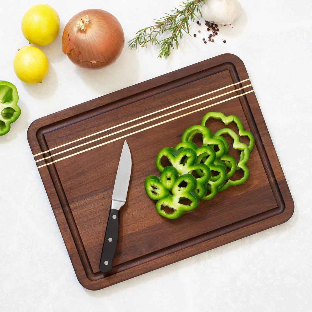 Cutting Boards Totally Bamboo - Acacia Pinstripe Cutting Board with Juice Groove - 14"x11"