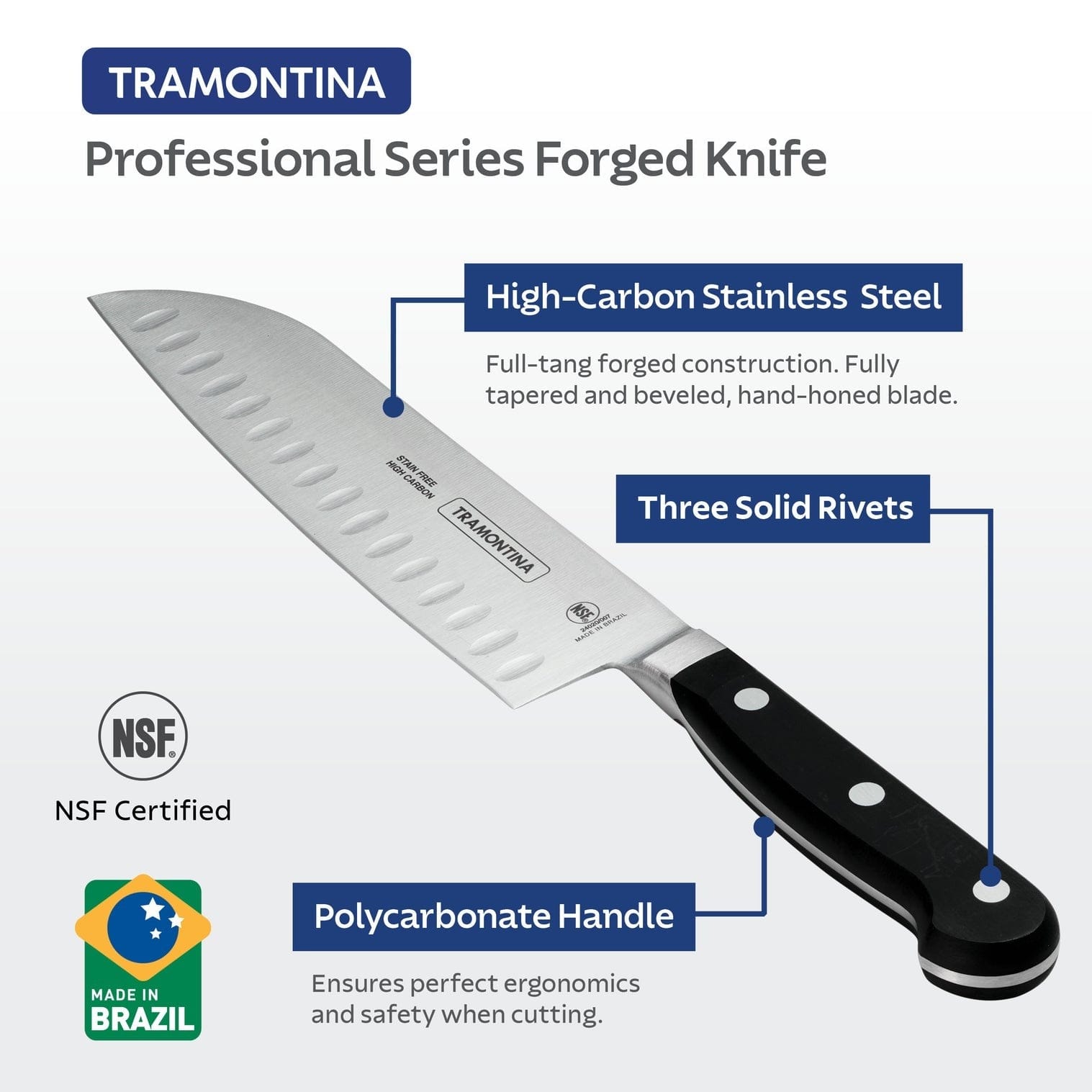 Cutlery Tramontina Professional Forged Santoku Knife - 7"