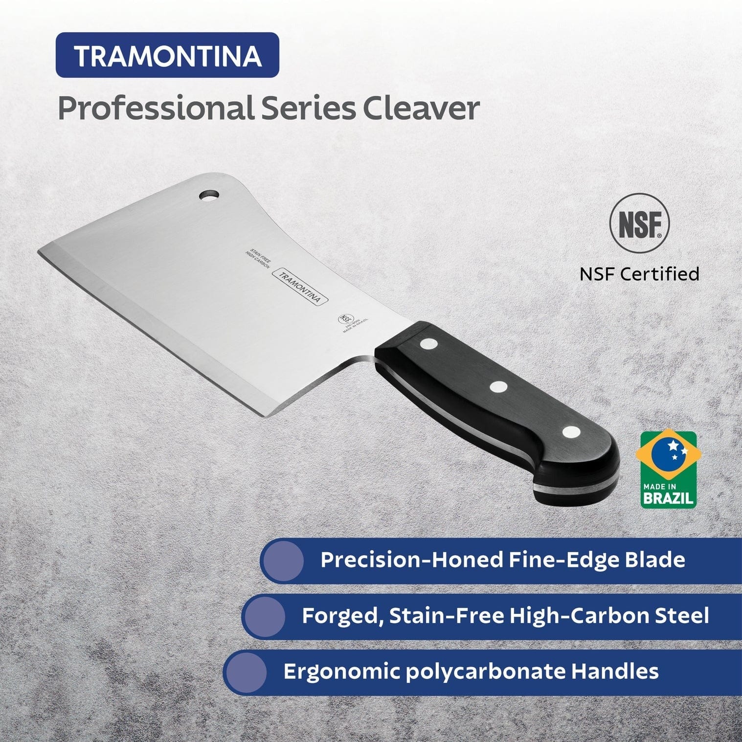 Cutlery Tramontina Professional High-Carbon Steel Cleaver - 6"
