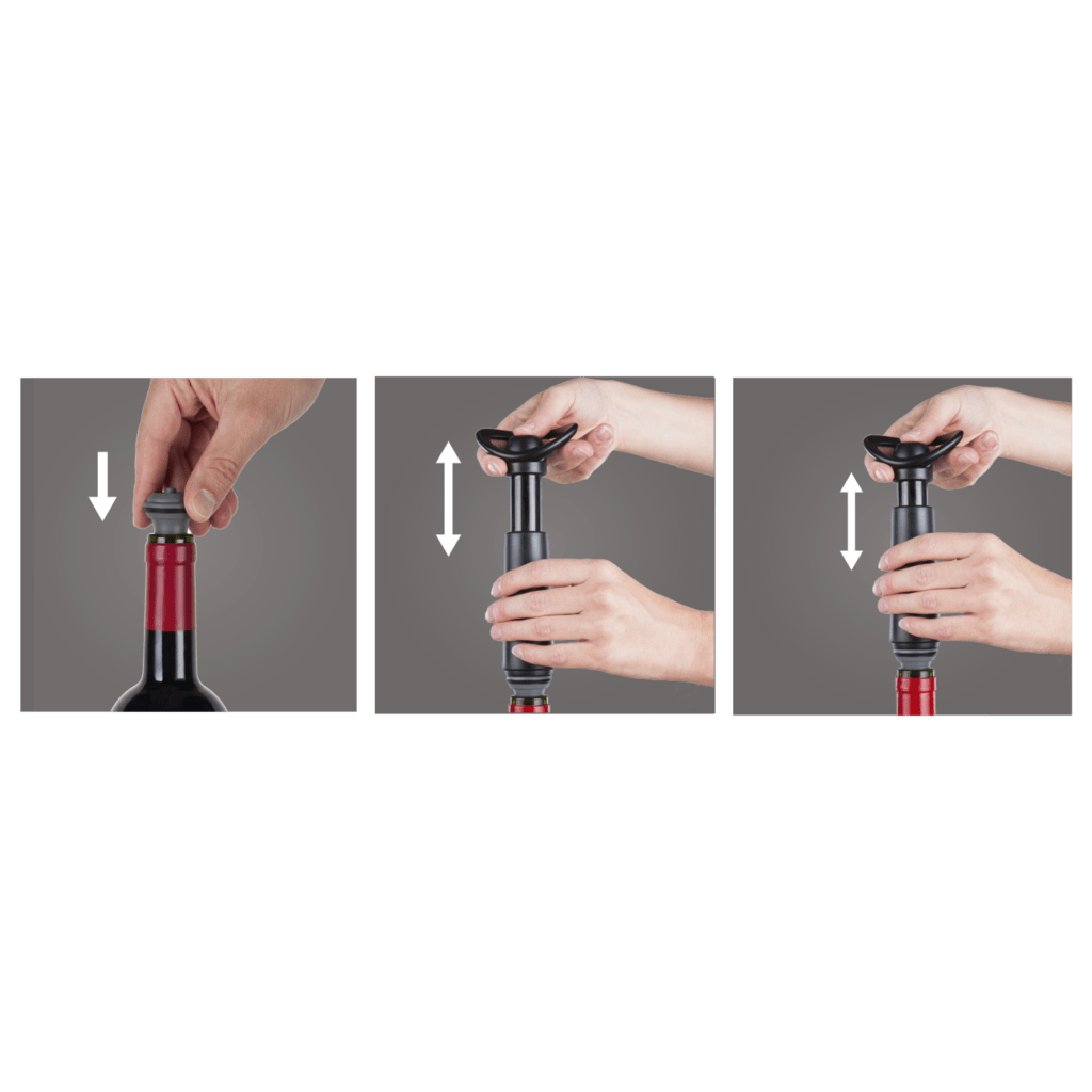 Barware Vacu Vin Wine Saver Giftpack Black (1 pump, 2 stoppers)