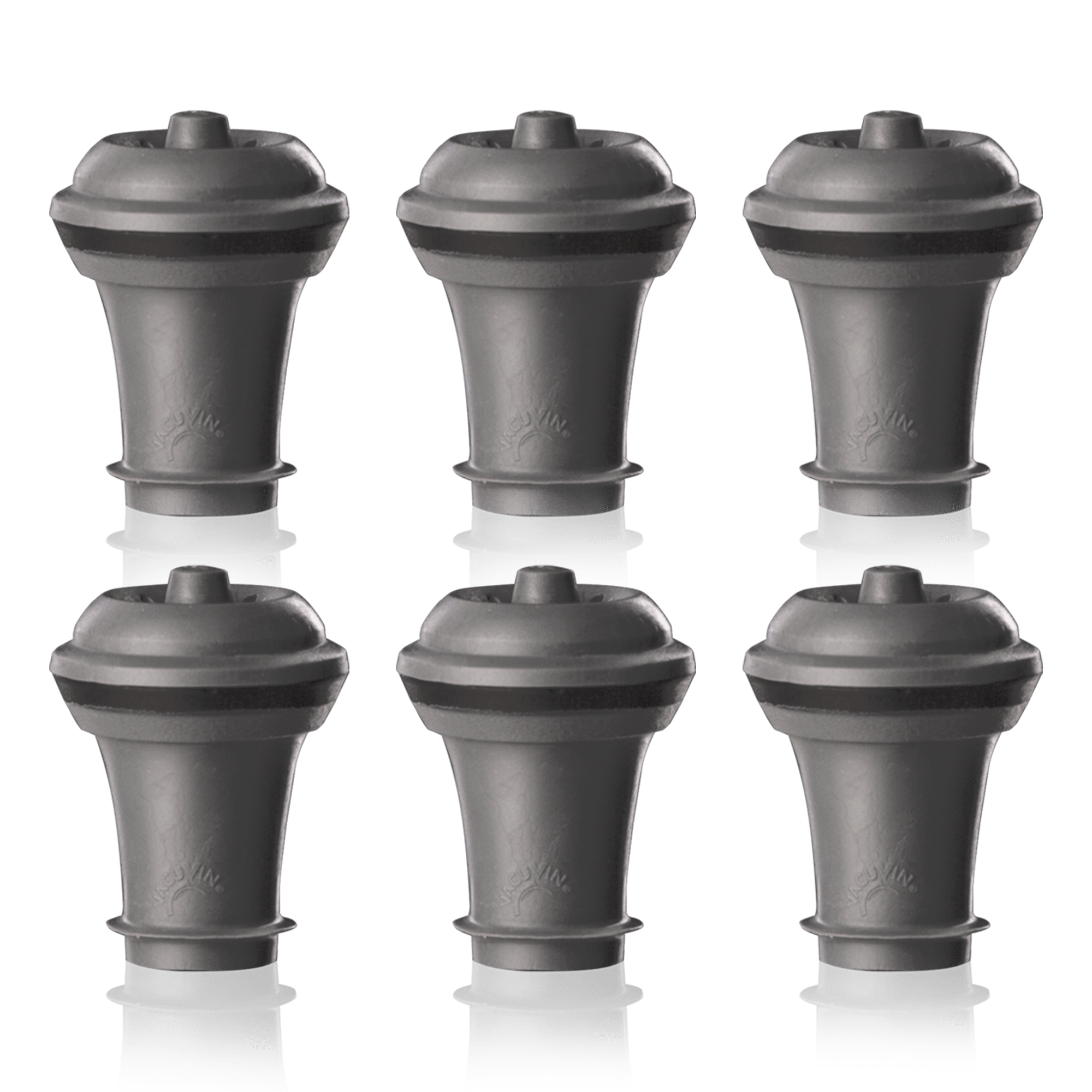 Barware Vacuum Wine Stoppers Grey - Set of 6