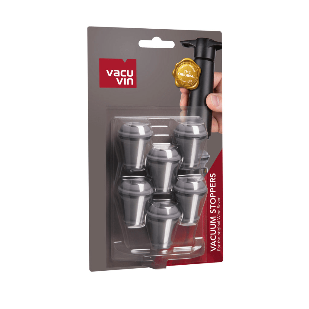 Barware Vacuum Wine Stoppers Grey - Set of 6