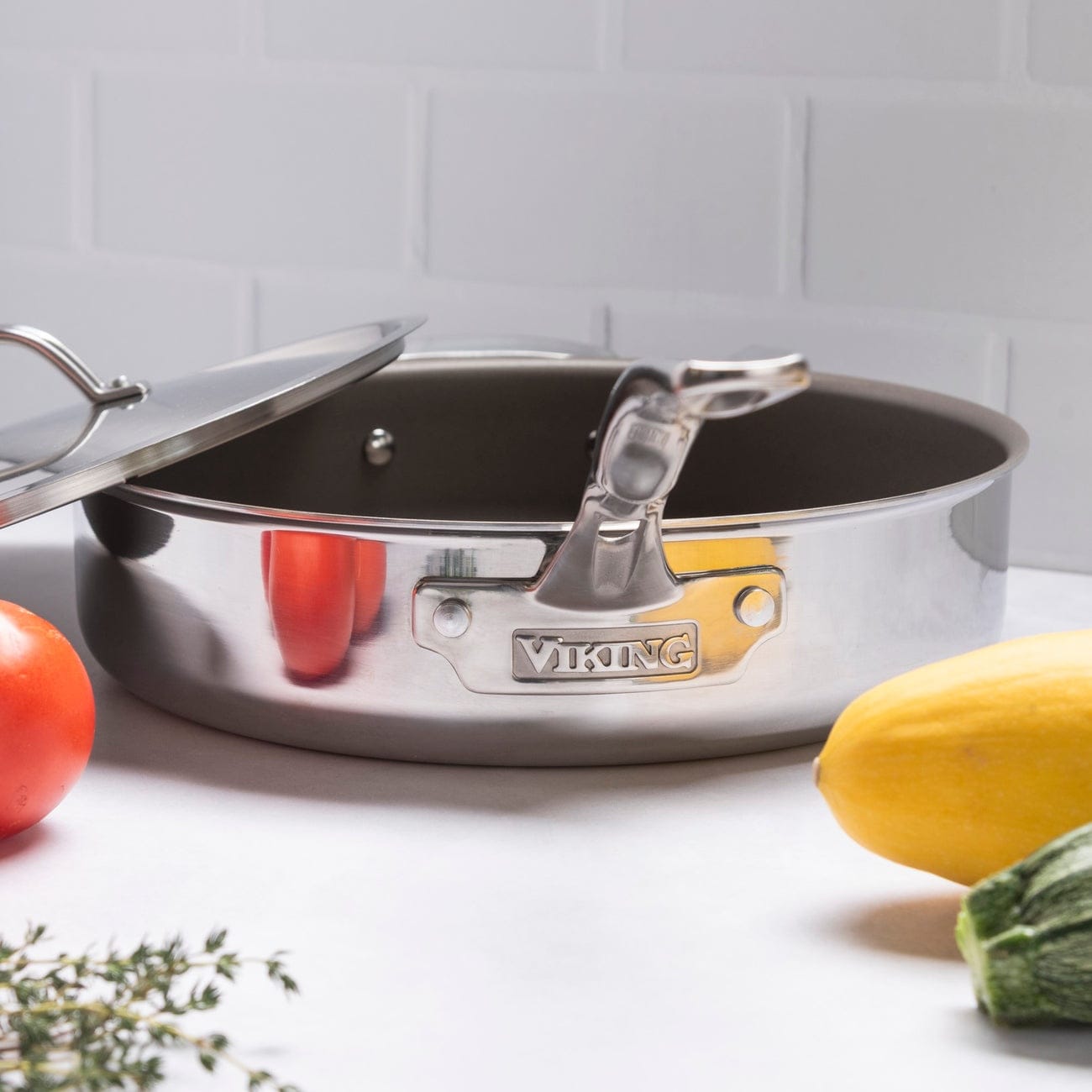 Cookware Viking PureGlide Non-Stick 3-ply Saute Pan, 4.5 Quart with Helper Handle